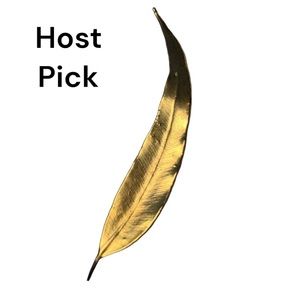 GOLD PLATED Brooch Pin Willow Leaf  Australian *Some marks 4 1/4" 90's
